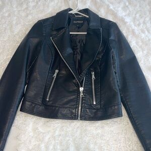 Black Leather Moto Jacket Express